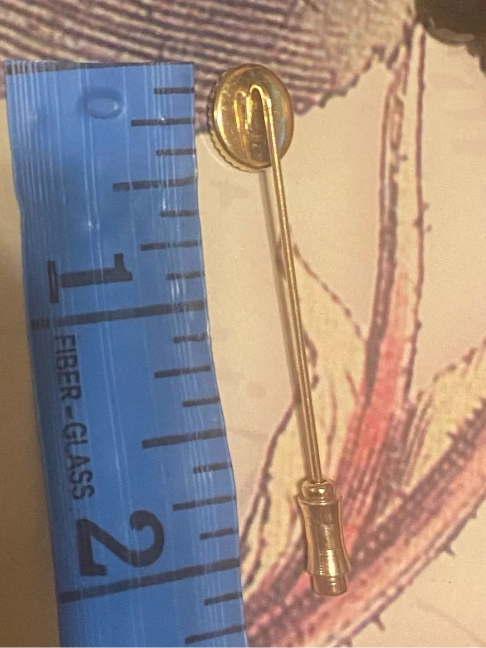 Vintage Porcelain Floral Stick Pin Set • Rose Heart & Forget-Me-Not Gold Tone